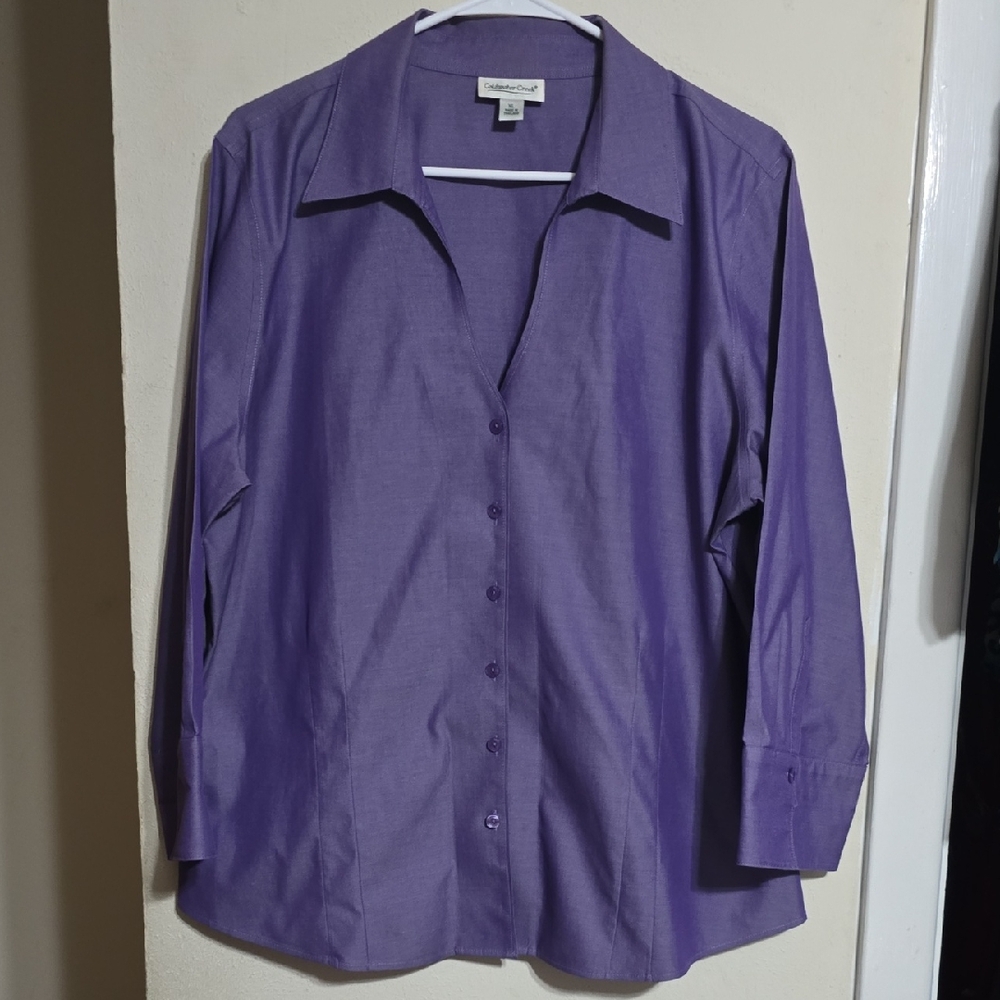 Coldwater Creek Purple Button Down Shirt
